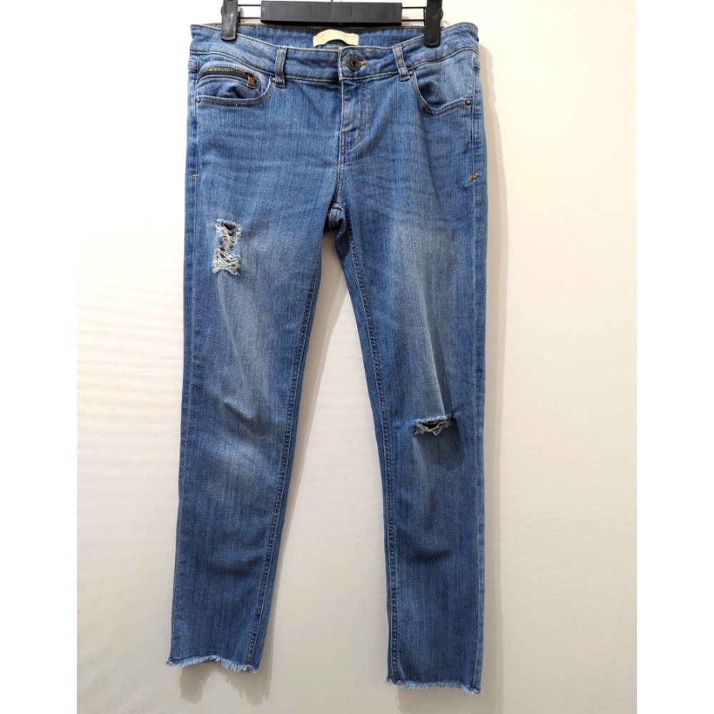ZARA Z1975 DENIM Ankle Length Distressed Jeans Size 6